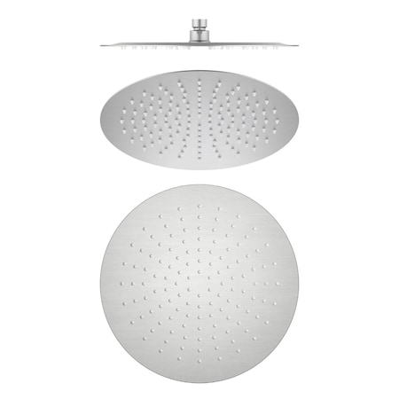 Kibi Circular 12 Metal Ultra Thin Profile Rain Shower Head 1.75 GPM - Brushed Nickel SH1201BN